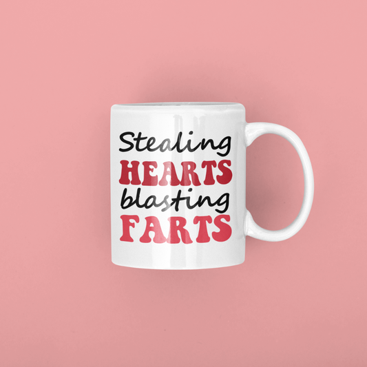 Stealing Hearts Blasting Farts Mug