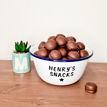 Personalised Snacks Bowl Enamel