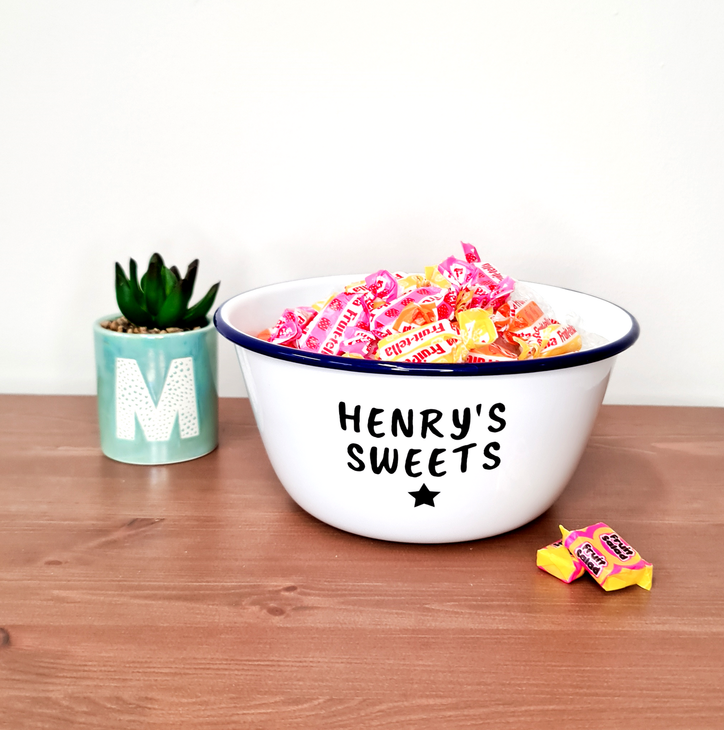 Personalised Sweets Enamel Bowl