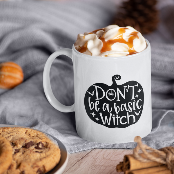 Don't be a basic witch printed mug