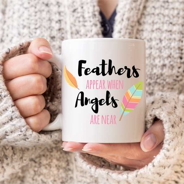 Feathers Appear When Angels Are Near Mug - Mugged Write Off Limited
