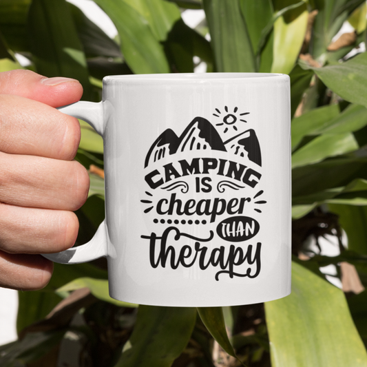 Camping Is Cheaper Than Therapy Mug
